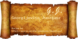 Georgijevits Jusztusz névjegykártya